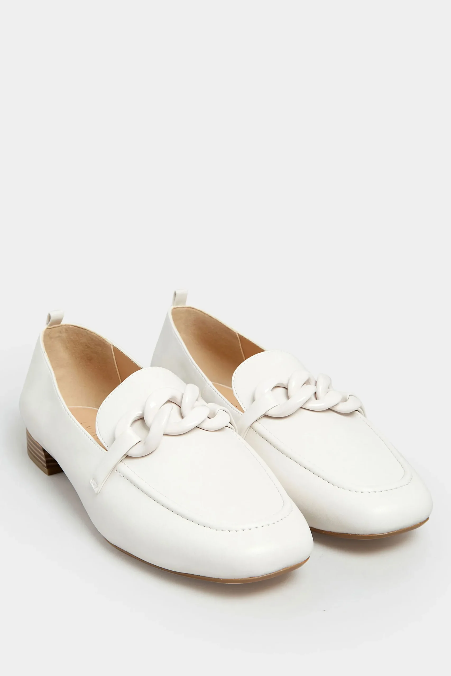 M&Co Limited Collection Limited Collection Ivory White Chain Loafers In Wide E Fit>Women Flat Shoes