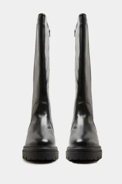 M&Co Limited Collection Limited Collection Black Elasticated Knee High Cleated Boots In Wide E Fit & Extra Wide Eee Fit><noscript><img width=