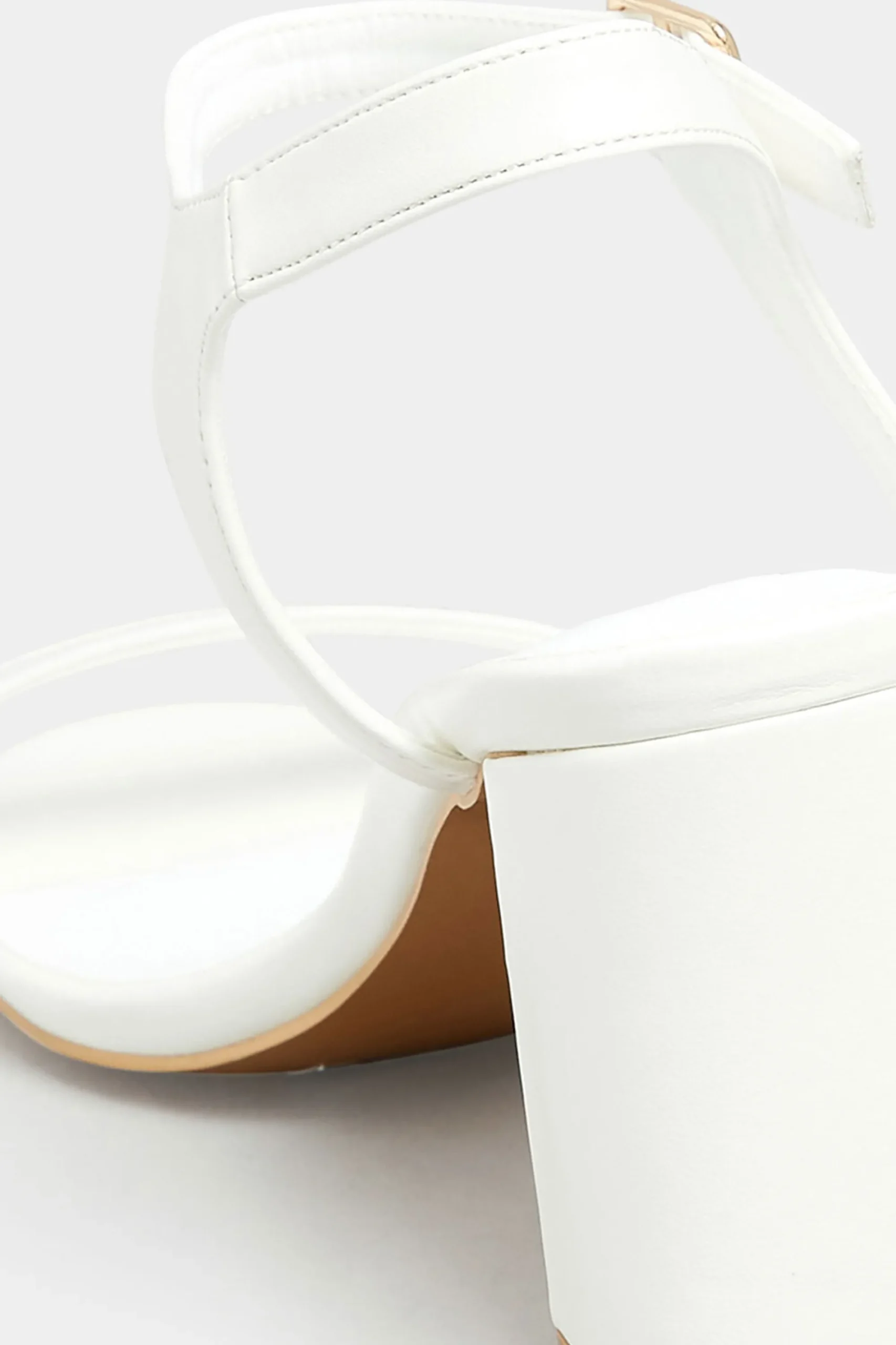 M&Co Limited Collection Limited Collection White Block Heel Sandal In Wide E Fit & Extra Wide Fit>Women Heels
