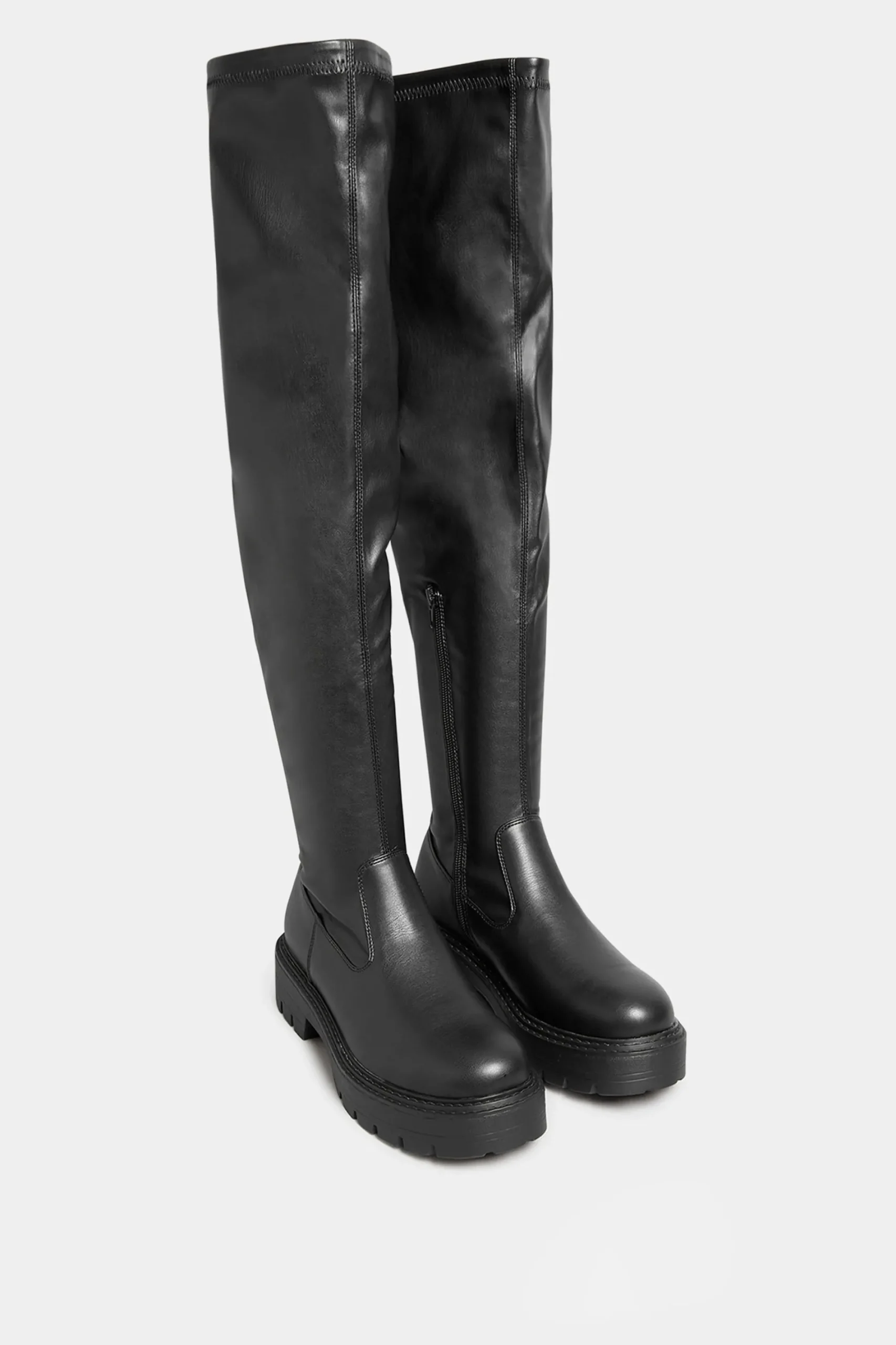 M&Co Limited Collection Limited Collection Black Over The Knee Chunky Boots In Wide E Fit & Extra Wide Eee Fit>Women Boots