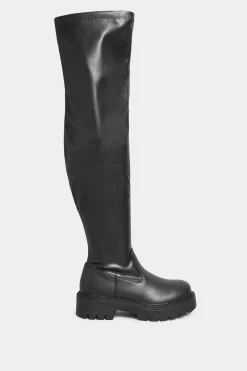 M&Co Limited Collection Limited Collection Black Over The Knee Chunky Boots In Wide E Fit & Extra Wide Eee Fit><noscript><img width=