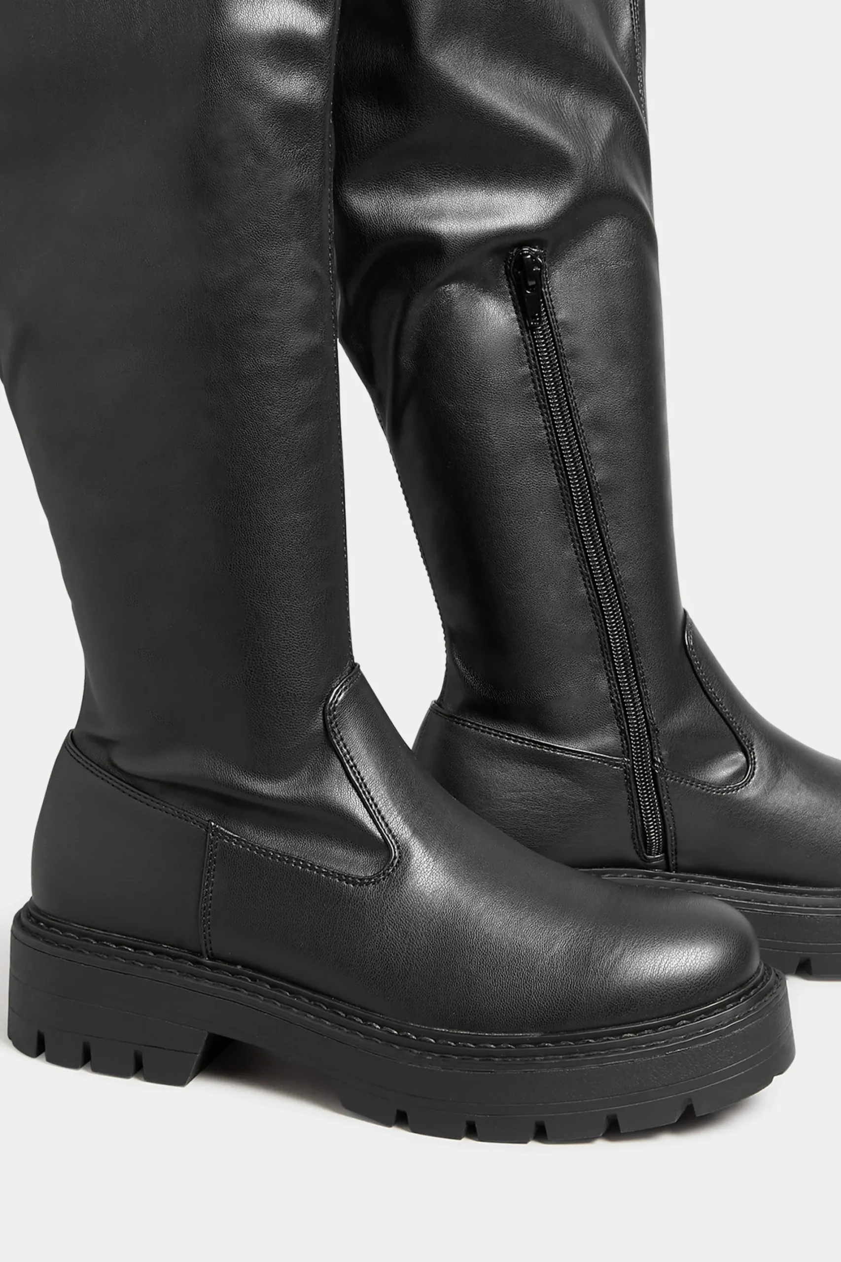 M&Co Limited Collection Limited Collection Black Over The Knee Chunky Boots In Wide E Fit & Extra Wide Eee Fit>Women Boots