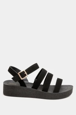 M&Co Limited Collection Limited Collection Black Multi Strap Sporty Platform Sandals In Extra Wide Eee Fit><noscript><img width=