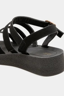 M&Co Limited Collection Limited Collection Black Multi Strap Sporty Platform Sandals In Extra Wide Eee Fit><noscript><img width=
