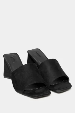 M&Co Limited Collection Limited Collection Black Triangular Heeled Mules In Wide E Fit & Extra Wide Eee Fit>Women Mules & Sliders