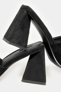 M&Co Limited Collection Limited Collection Black Triangular Heeled Mules In Wide E Fit & Extra Wide Eee Fit><noscript><img width=