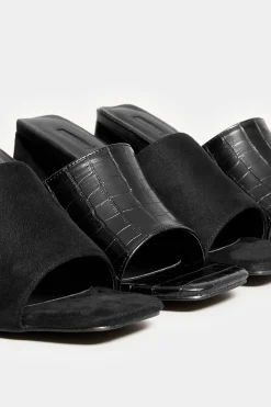 M&Co Limited Collection Limited Collection Black Triangular Heeled Mules In Wide E Fit & Extra Wide Eee Fit><noscript><img width=