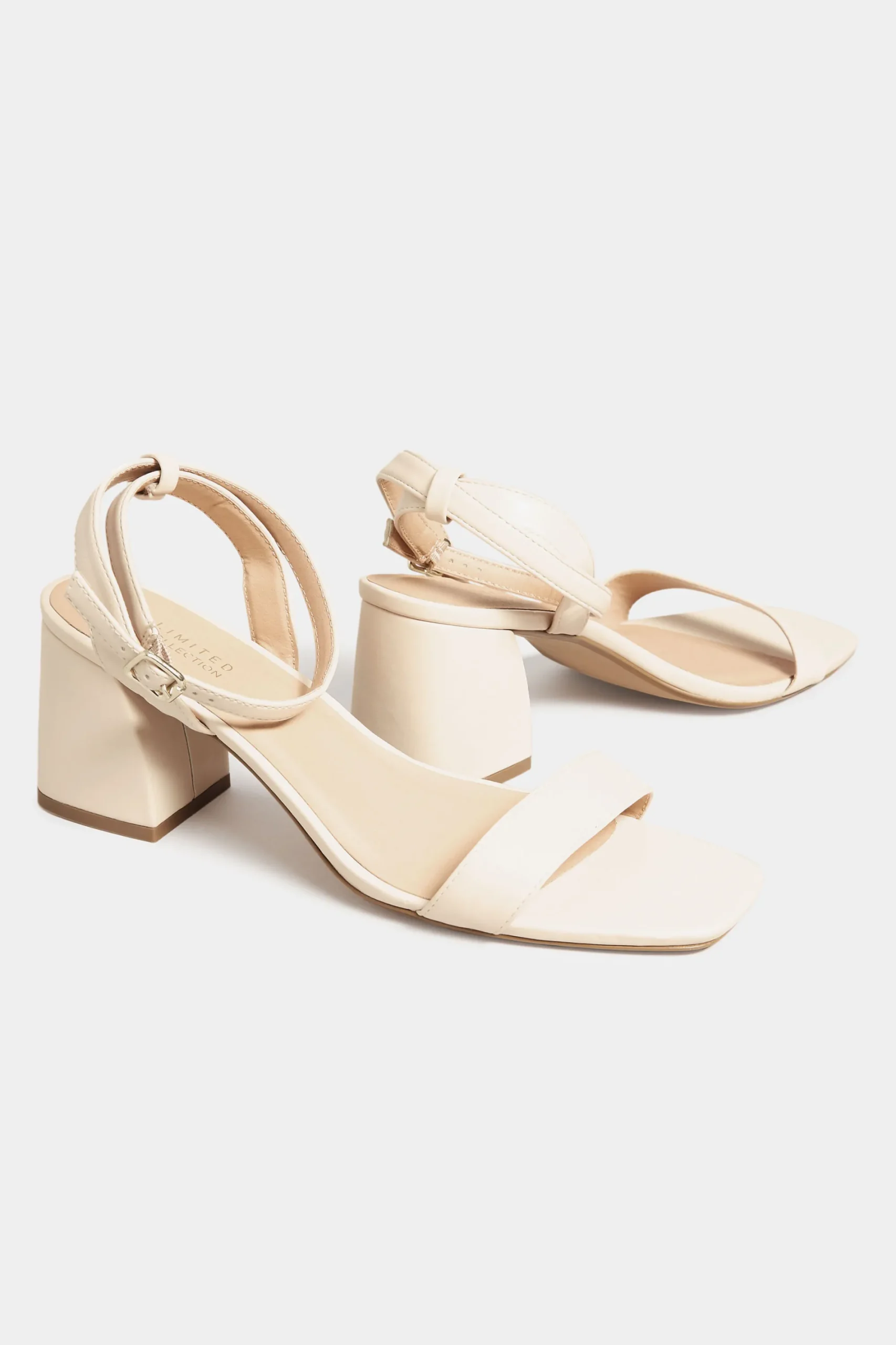 M&Co Limited Collection Limited Collection Nude Block Heel Sandals In Wide E Fit & Extra Wide Eee Fit>Women Heels