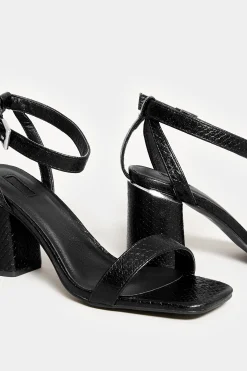 M&Co Limited Collection Limited Collection Black Snake Print 2 Part Block Heel Sandals In Wide E Fit & Extra Wide Eee Fit><noscript><img width=