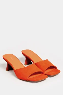 M&Co Limited Collection Limited Collection Orange Kitten Heel Mule In Wide E Fit & Extra Wide Eee Fit>Women Mules & Sliders