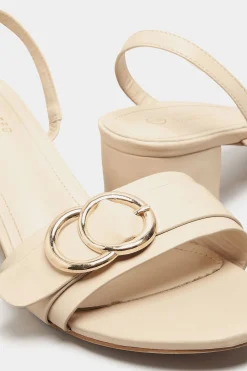 M&Co Limited Collection Limited Collection Beige Brown Buckle Slingback Block Heel Sandal In Wide E Fit><noscript><img width=