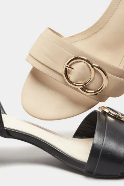 M&Co Limited Collection Limited Collection Beige Brown Buckle Slingback Block Heel Sandal In Wide E Fit><noscript><img width=