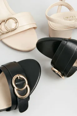 M&Co Limited Collection Limited Collection Black Buckle Block Heeled Sandal In Wide E Fit & Extra Wide Eee Fit><noscript><img width=