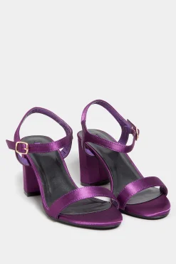 M&Co Limited Collection Limited Collection Purple Block Heel Sandal In Wide E Fit & Extra Wide Eee Fit>Women Heels