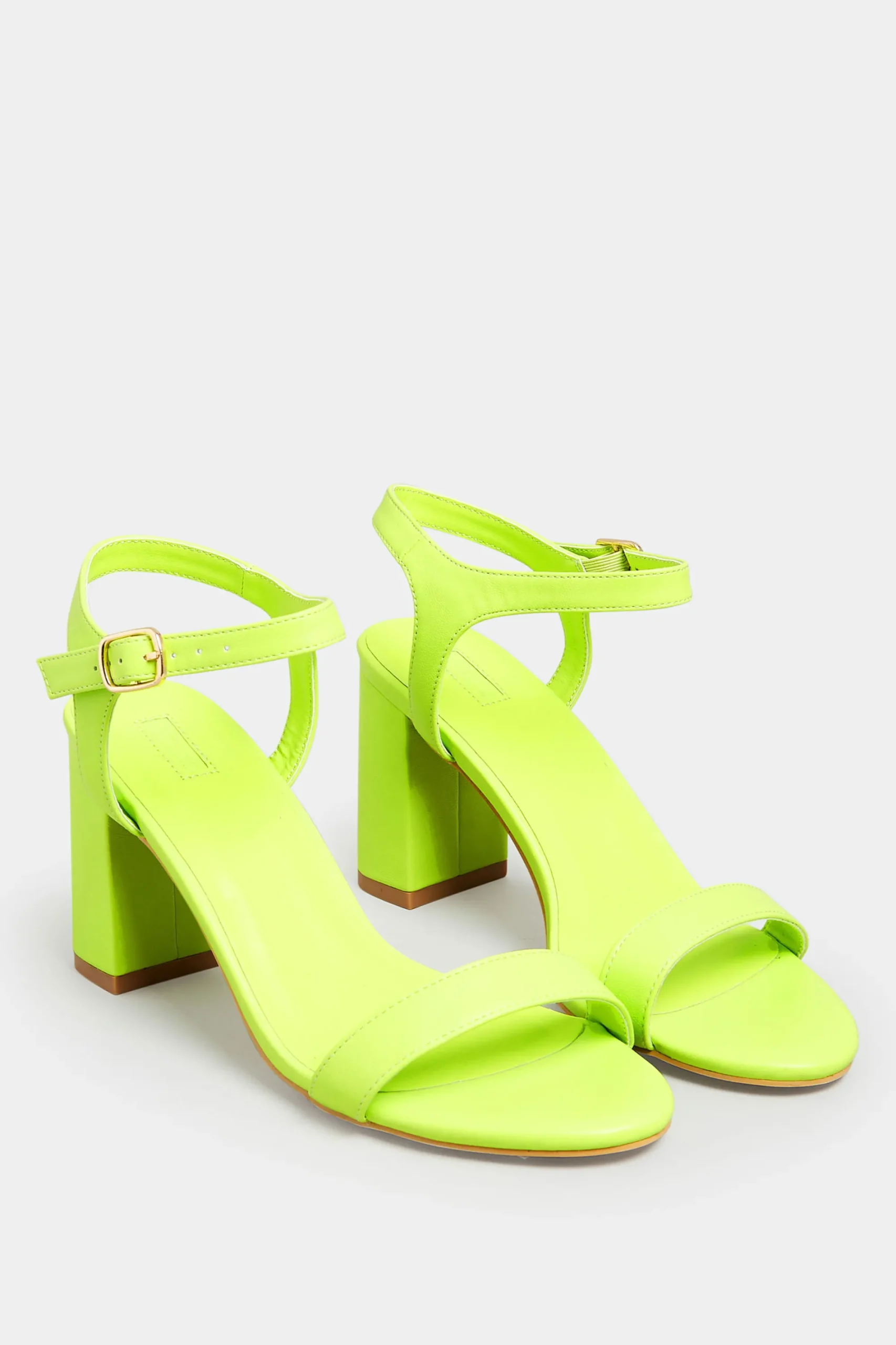 M&Co Limited Collection Limited Collection Lime Green Block Heel Sandal In Wide E Fit & Extra Wide Fit>Women Heels