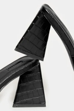 M&Co Limited Collection Limited Collection Black Triangular Heeled Croc Mules In Wide E Fit & Extra Wide Eee Fit><noscript><img width=