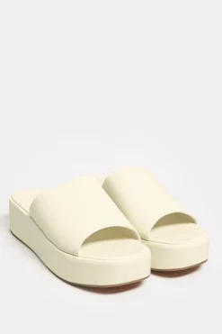 M&Co Limited Collection Limited Collection White Platform Mule Sandals In E Wide Fit & Eee Extra Wide Fit>Women Mules & Sliders