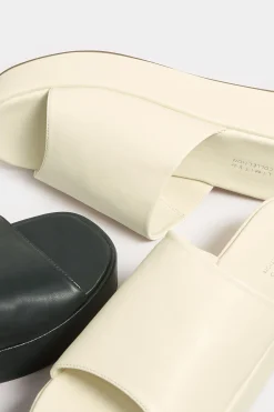 M&Co Limited Collection Limited Collection White Platform Mule Sandals In E Wide Fit & Eee Extra Wide Fit><noscript><img width=