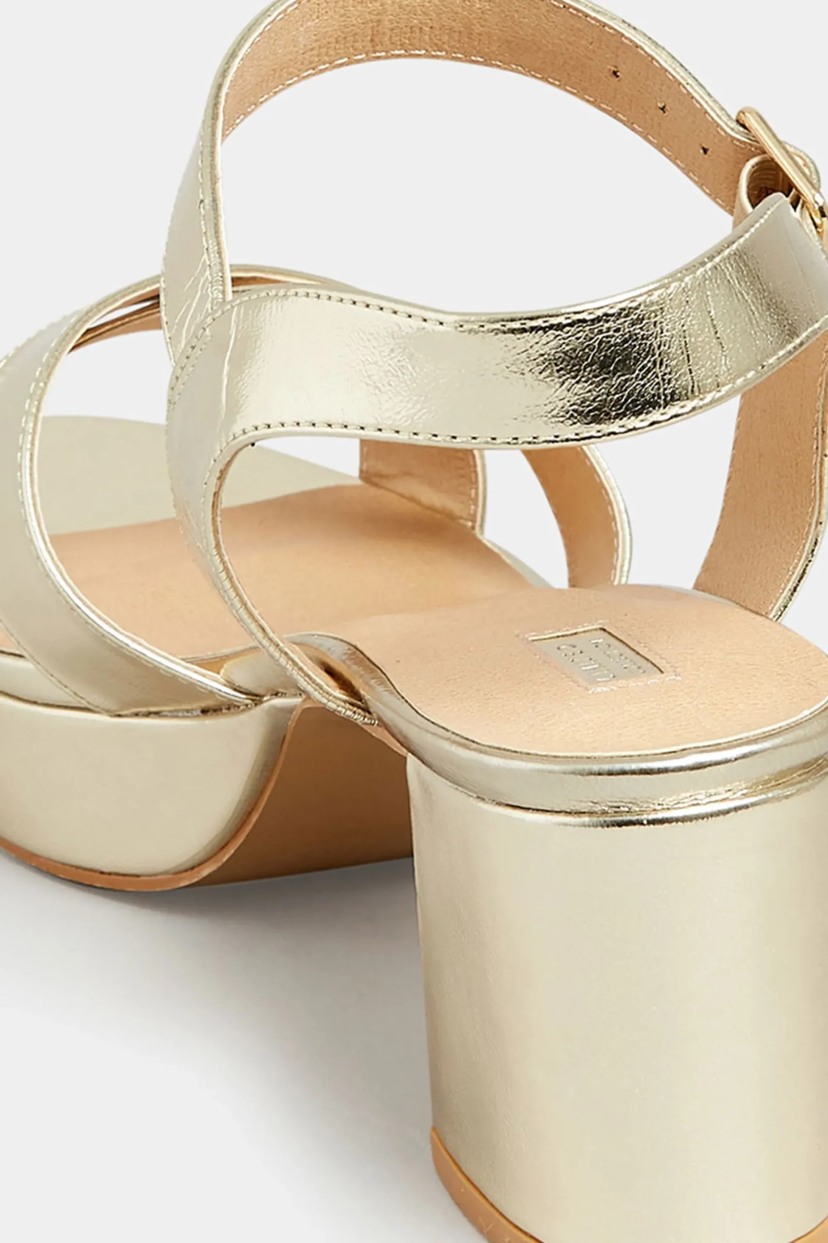 M&Co Limited Collection Limited Collection Gold Metallic Platform Heels In Wide E Fit & Extra Wide Eee Fit>Women Heels