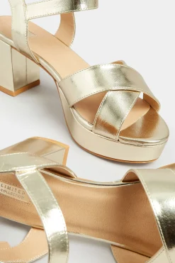 M&Co Limited Collection Limited Collection Gold Metallic Platform Heels In Wide E Fit & Extra Wide Eee Fit><noscript><img width=