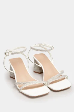 M&Co Limited Collection Limited Collection White Diamante Strappy Heel Sandals In Wide E Fit & Extra Wide Eee Fit>Women Heels