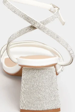 M&Co Limited Collection Limited Collection White Diamante Strappy Heel Sandals In Wide E Fit & Extra Wide Eee Fit><noscript><img width=