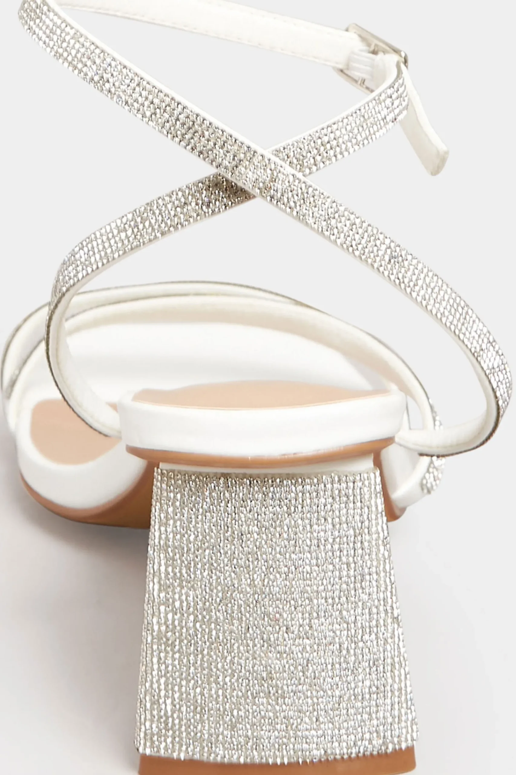 M&Co Limited Collection Limited Collection White Diamante Strappy Heel Sandals In Wide E Fit & Extra Wide Eee Fit>Women Heels