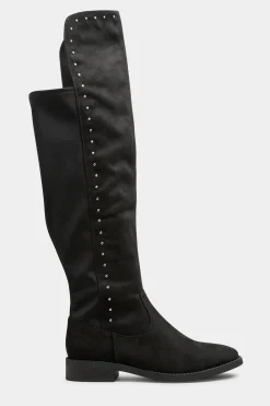 M&Co Limited Collection Limited Collection Black Stud Over The Knee Boots In Wide E Fit & Extra Wide Eee Fit><noscript><img width=