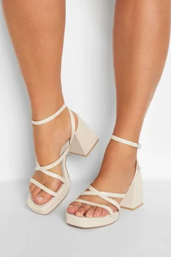 M&Co Limited Collection Limited Collection Cream Strappy Platform Block Heel Sandals In Wide E Fit & Extra Wide Eee Fit>Women Heels