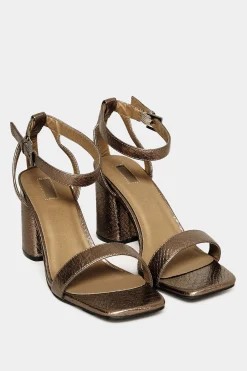 M&Co Limited Collection Limited Collection Brown Snake Print 2 Part Block Heel Sandals In Wide E Fit & Extra Wide Eee Fit>Women Heels