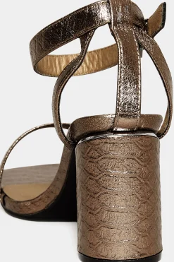 M&Co Limited Collection Limited Collection Brown Snake Print 2 Part Block Heel Sandals In Wide E Fit & Extra Wide Eee Fit><noscript><img width=