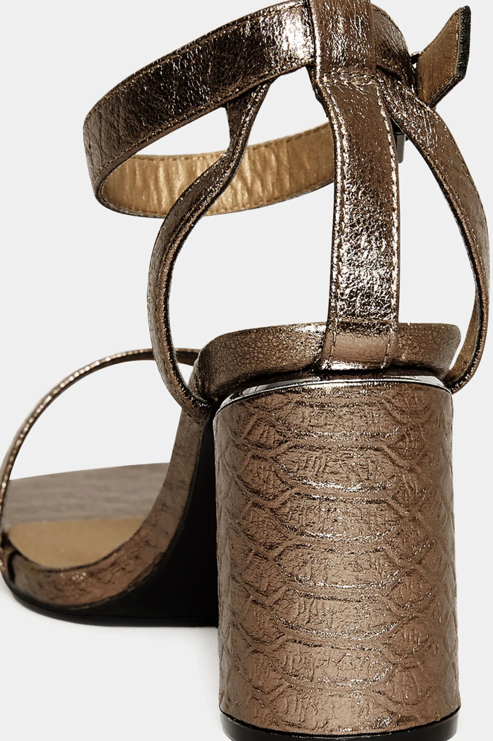M&Co Limited Collection Limited Collection Brown Snake Print 2 Part Block Heel Sandals In Wide E Fit & Extra Wide Eee Fit>Women Heels