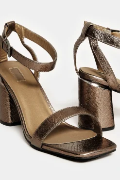 M&Co Limited Collection Limited Collection Brown Snake Print 2 Part Block Heel Sandals In Wide E Fit & Extra Wide Eee Fit><noscript><img width=