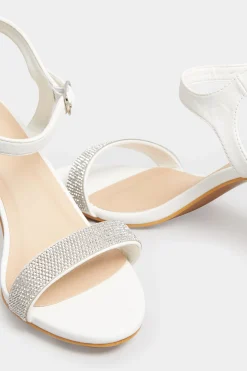 M&Co Limited Collection Limited Collection White Diamante Block Heel Sandal In Wide E Fit & Extra Wide Eee Fit><noscript><img width=