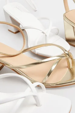M&Co Limited Collection Limited Collection Gold Mid Toe Post Heeled Sandals In Extra Wide Eee Fit><noscript><img width=