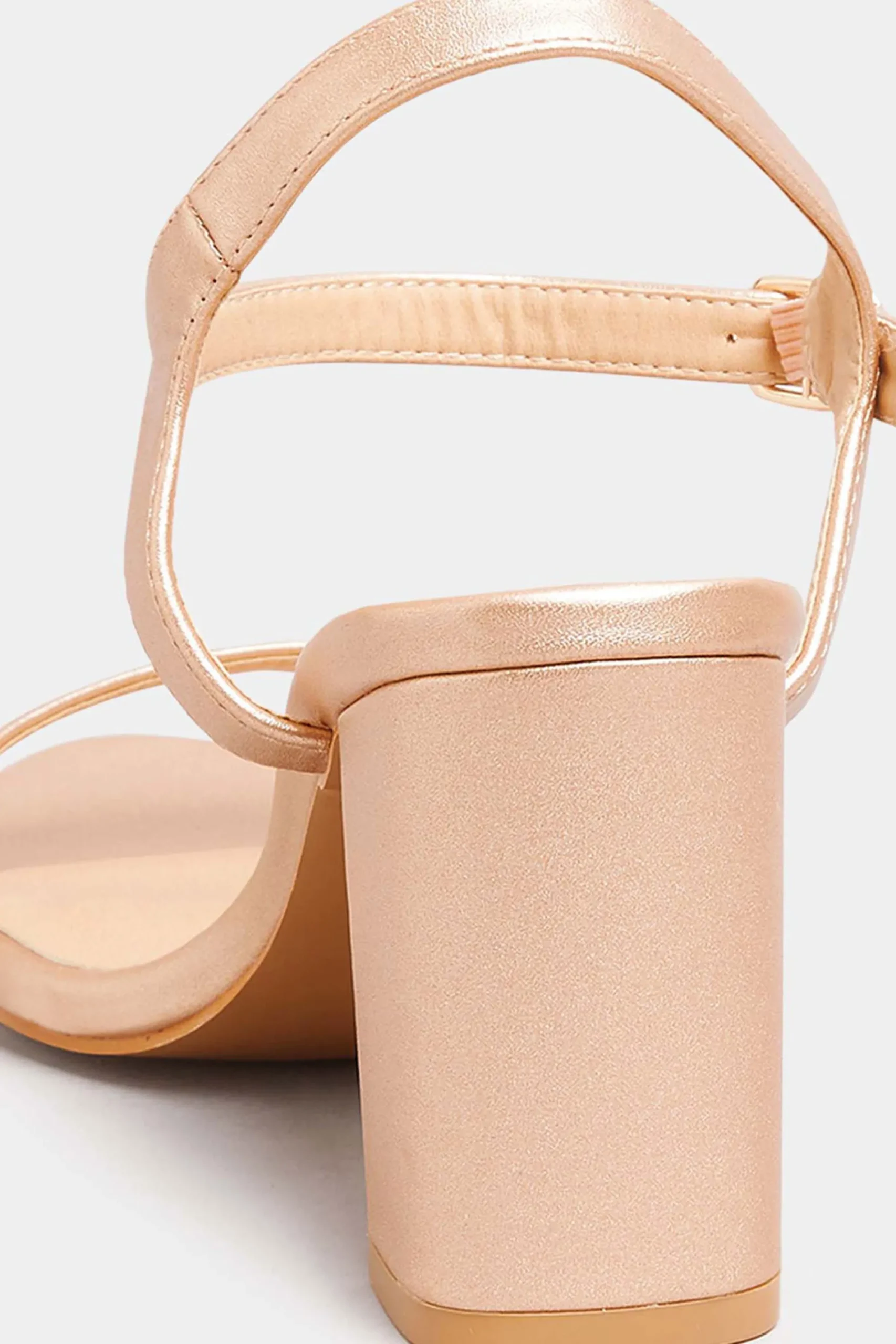 M&Co Limited Collection Limited Collection Rose Gold Block Heel Sandals In Wide E Fit & Extra Wide Fit>Women Heels