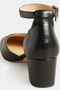 M&Co Lts Lts Black Two Part Block Heel Court Shoes In Standard Fit><noscript><img width=