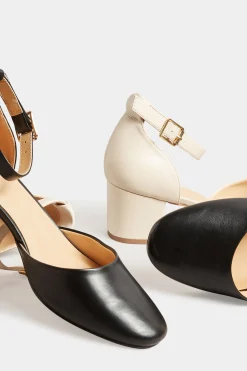 M&Co Lts Lts Black Two Part Block Heel Court Shoes In Standard Fit><noscript><img width=