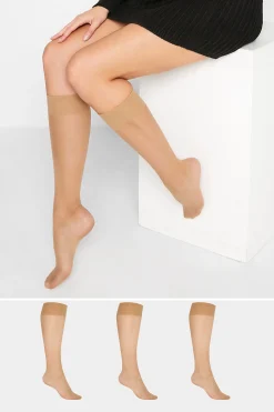 M&Co Lts Lts Tall Nude 3 Pack Knee High 15 Denier Tights>Women Tights