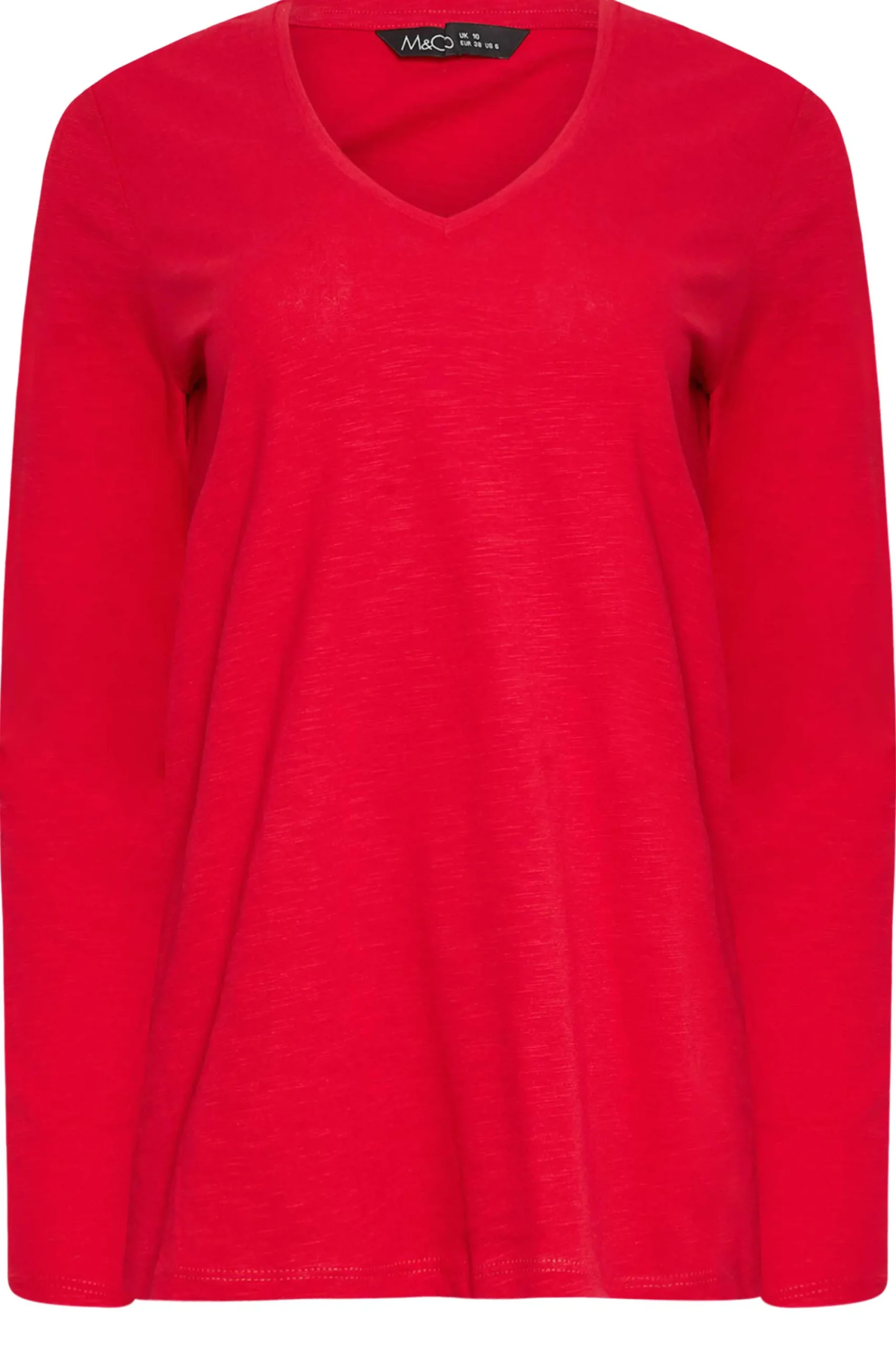 M&Co 2 Pack Black & Red V-Neck T-Shirts>Women T-Shirts