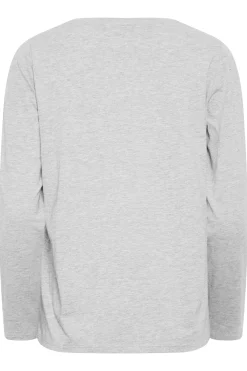 M&Co Grey V-Neck Long Sleeve T-Shirt><noscript><img width=