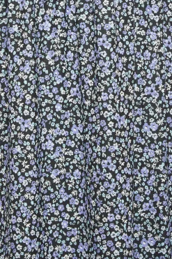 M&Co Petites Petite Blue Ditsy Floral Print Midi Dress>Women Midi Dresses