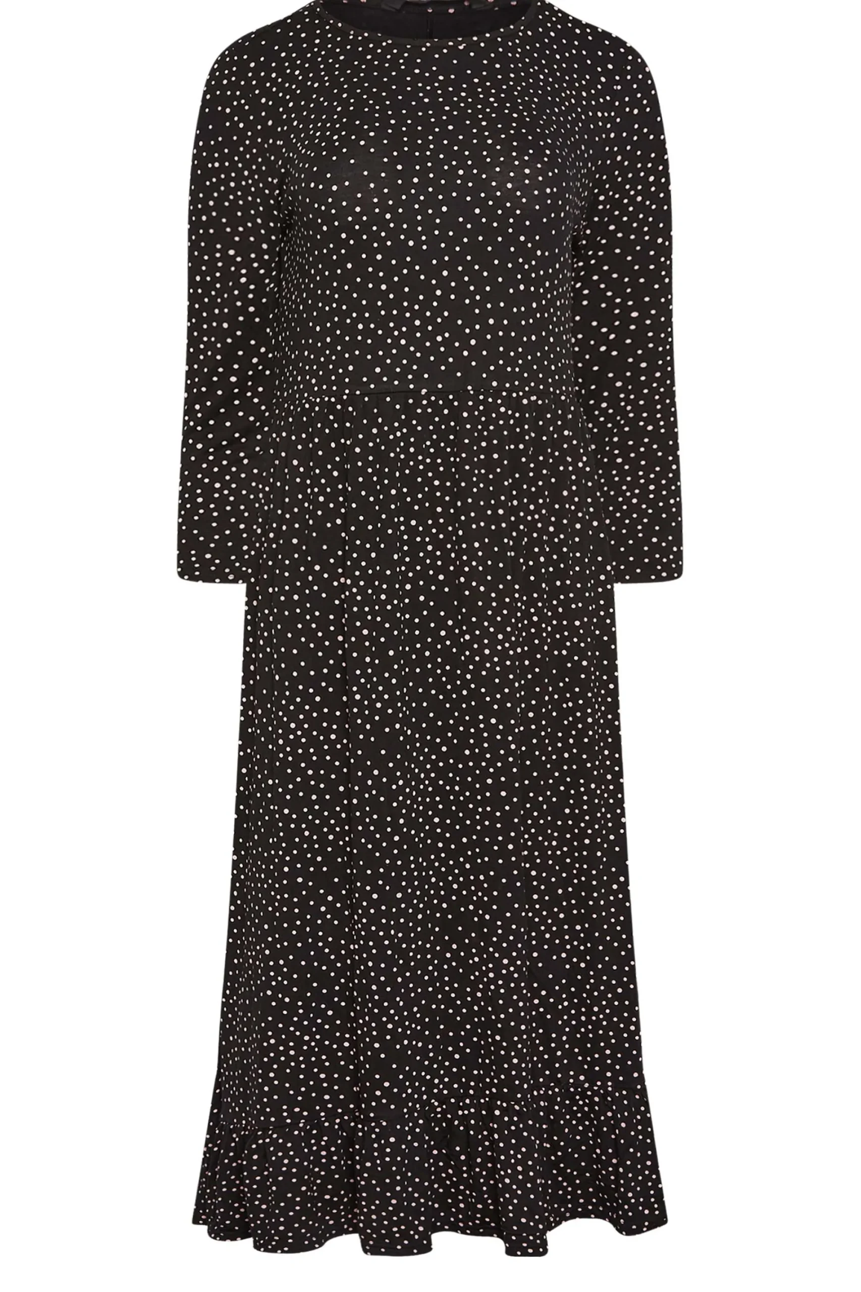 M&Co Petites Petite Black Spot Print Midi Dress>Women Midi Dresses