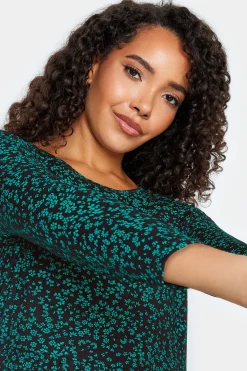 M&Co Petites Petite Green Ditsy Floral Print Midi Dress><noscript><img width=