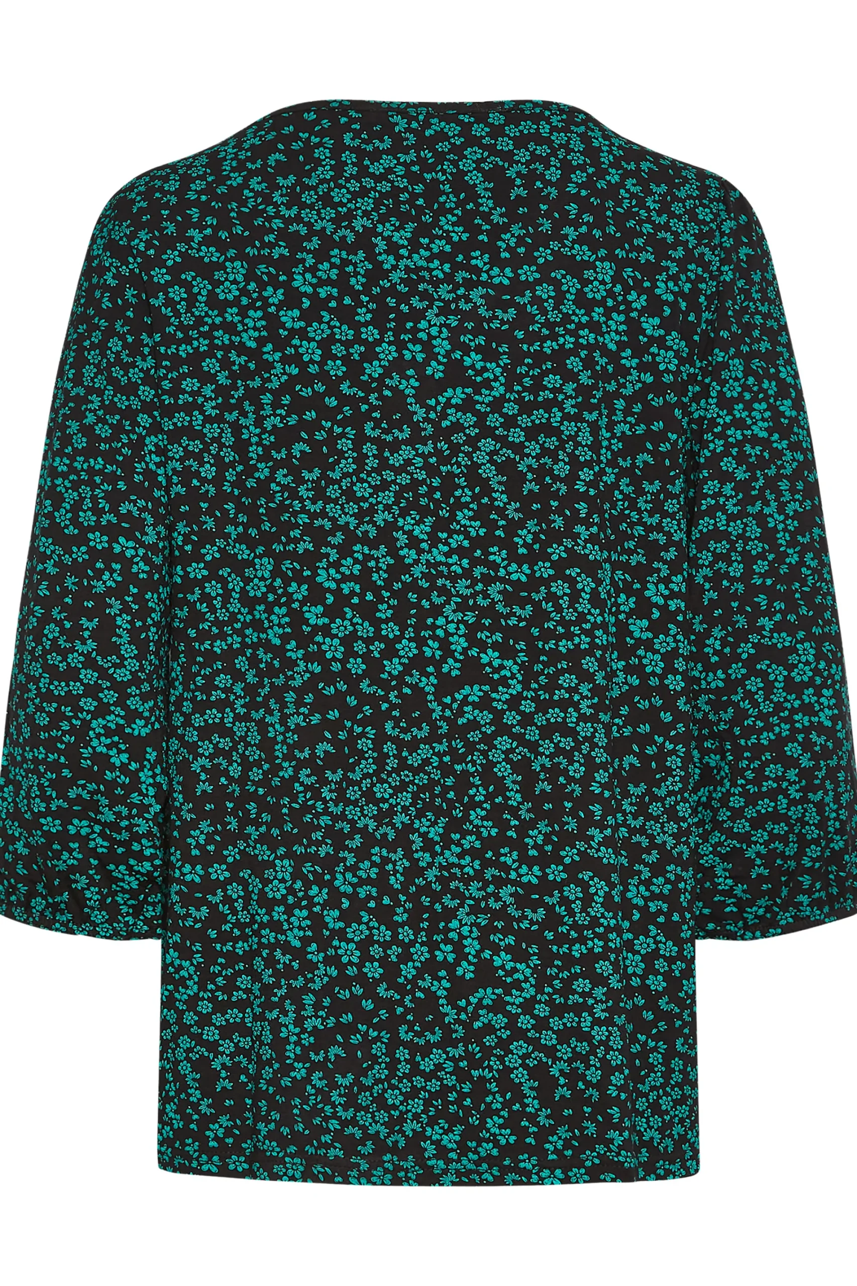 M&Co Petites Petite Green Ditsy Floral Print Top>Women Long Sleeve Tops