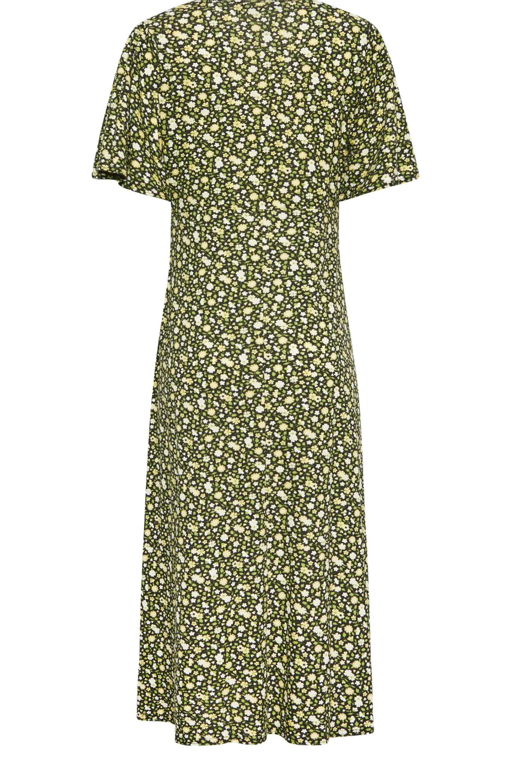 M&Co Petites Petite Green & Yellow Ditsy Floral Print Dress>Women Midi Dresses