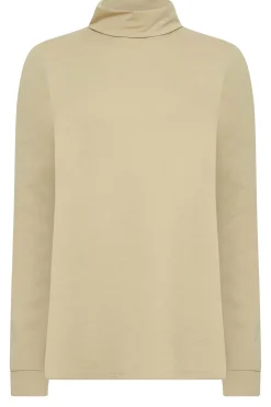 M&Co Womens Beige Brown Turtle Neck Long Sleeve Cotton Blend Top><noscript><img width=