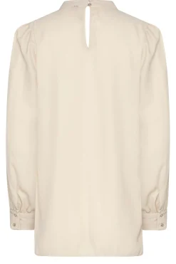 M&Co Womens Beige Brown Keyhole Back High Neck Blouse><noscript><img width=