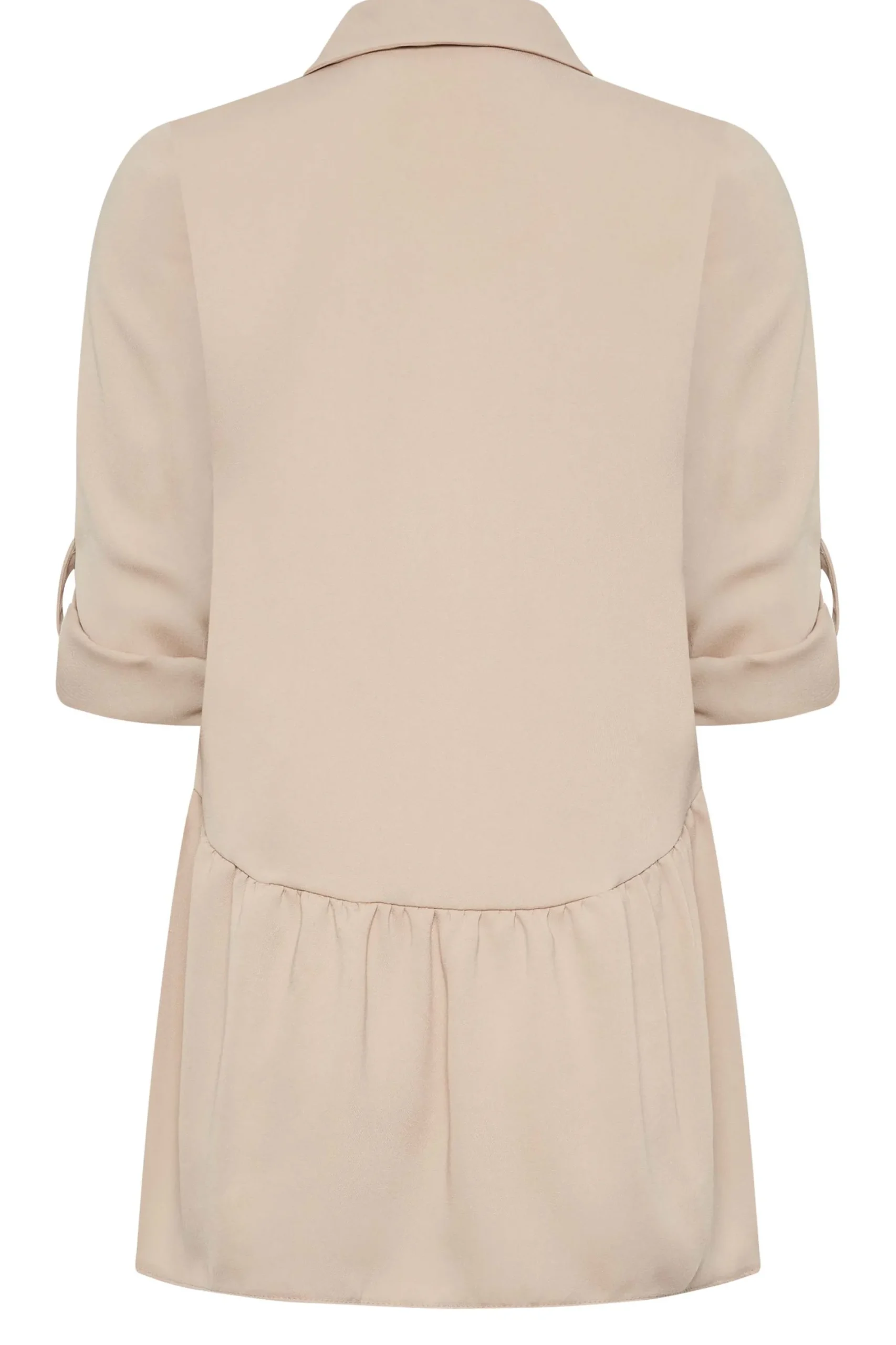 M&Co Womens Beige Brown Frill Hem Shirt>Women Shirts