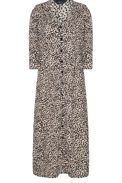 M&Co Womens Beige Brown Leopard Print Button Through Midaxi Dress><noscript><img width=